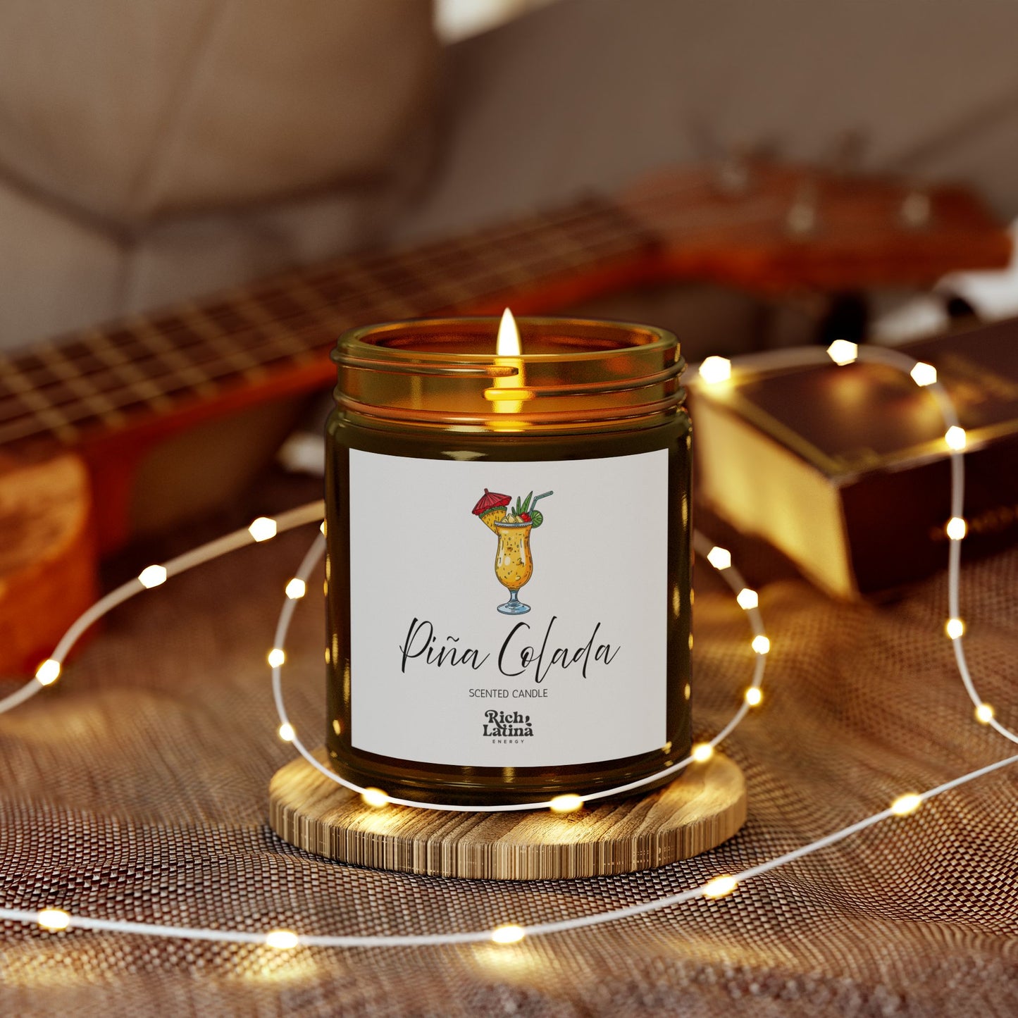 Pina Colada Scented Candle, Hand-poured, 4oz, 9oz