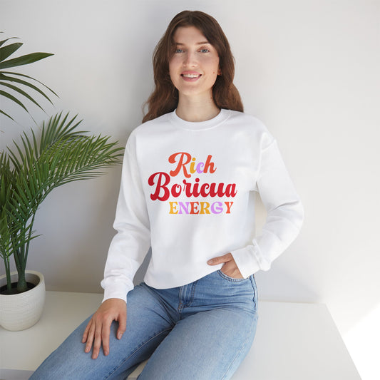 Rich Boricua Energy Sweatshirt, Multi-color