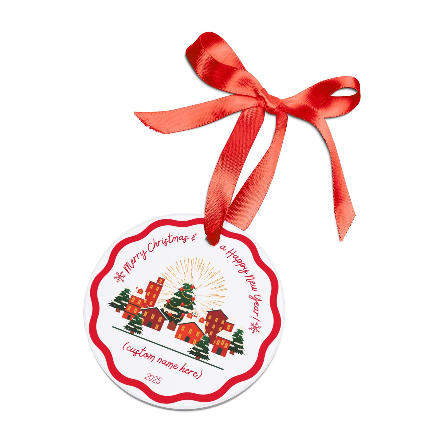 CUSTOM: Merry Christmas & Happy New Year Traditional Ornament