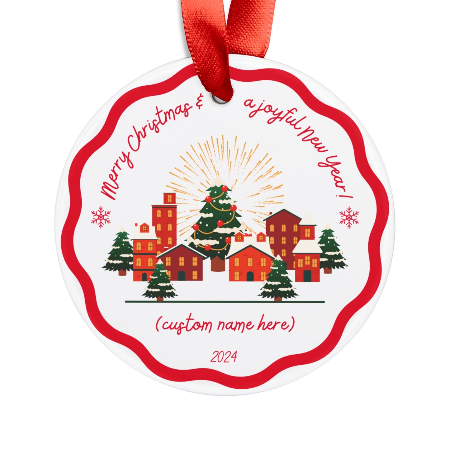 CUSTOM: Merry Christmas & Happy New Year (Name) Traditional Ornament