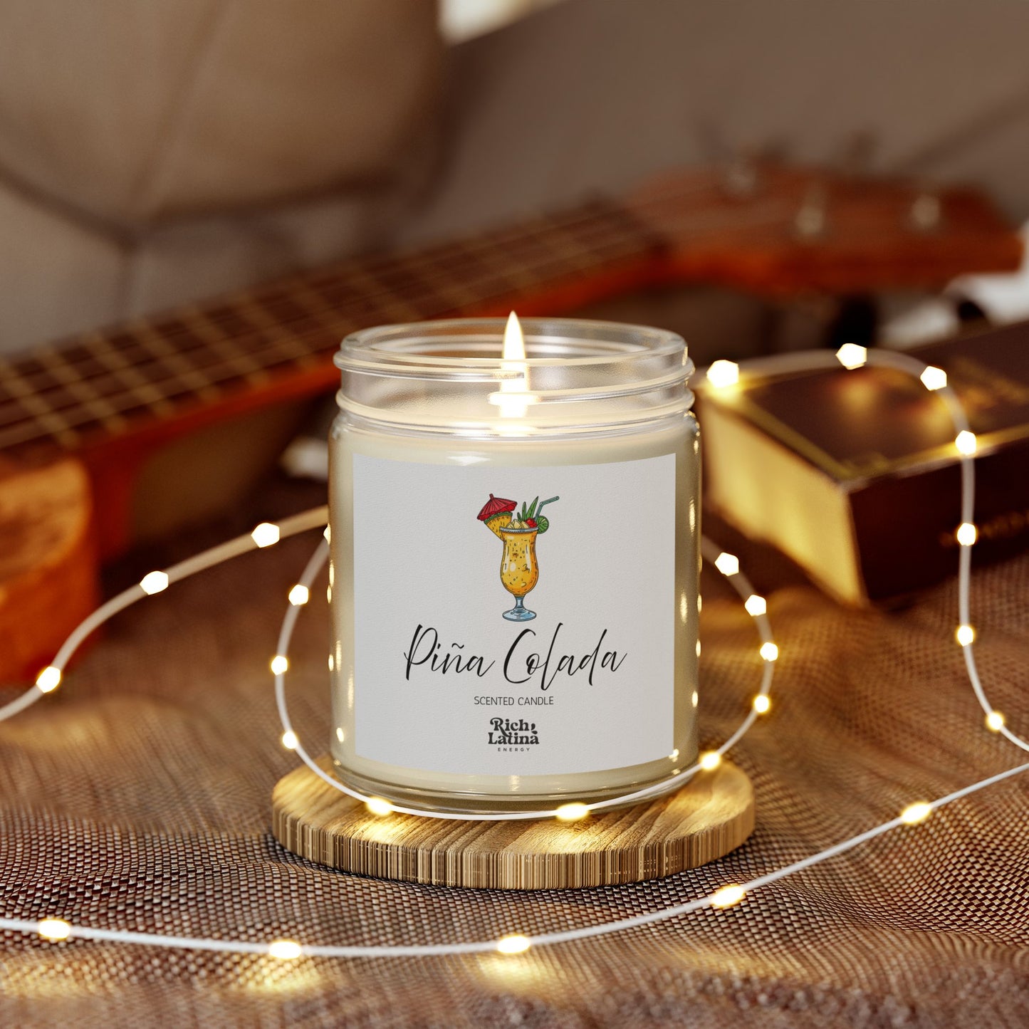 Pina Colada Scented Candle, Hand-poured, 4oz, 9oz
